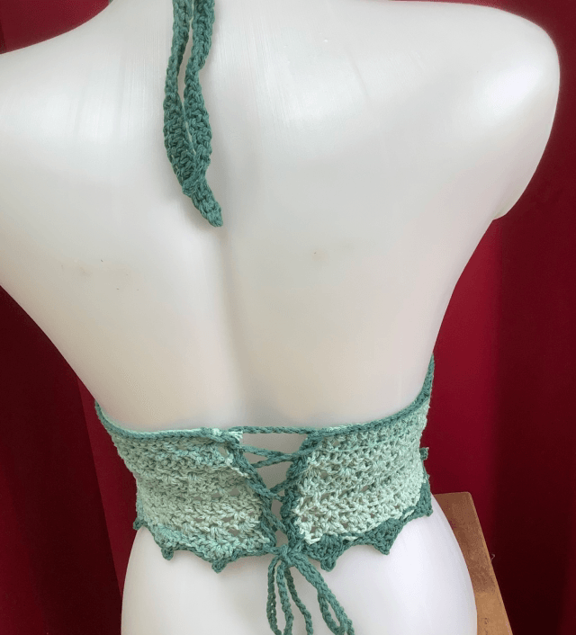 Top bohème vert